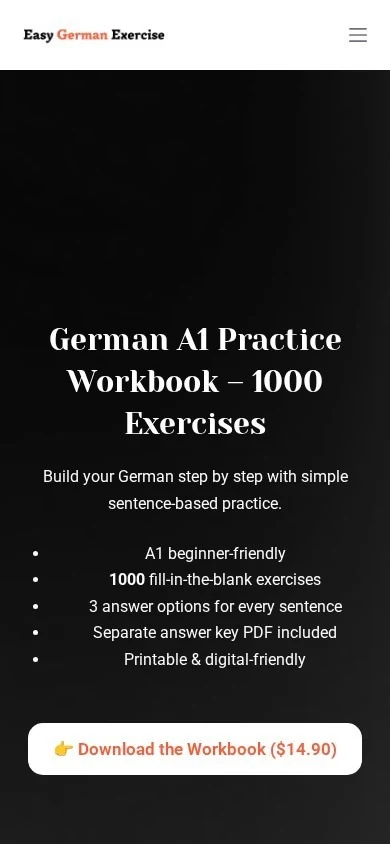 easygermanexercise – mobil weboldalnézet
