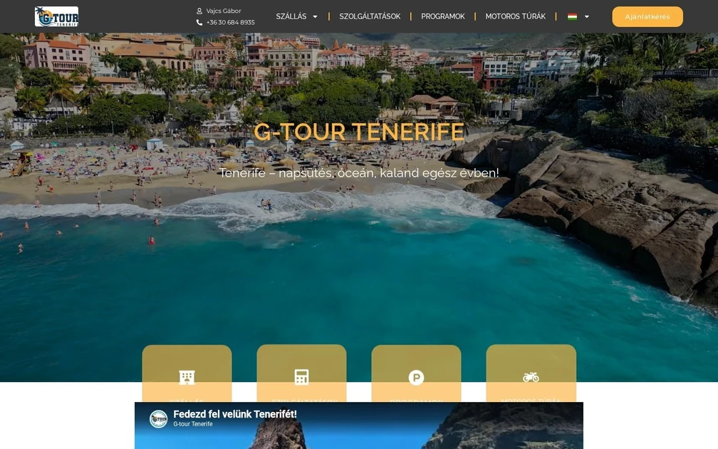g-tourtenerife – asztali weboldalnézet