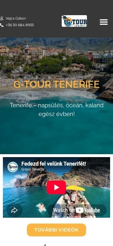 g-tourtenerife – mobil weboldalnézet