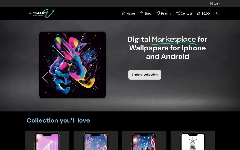smartpixelwall – asztali weboldalnézet