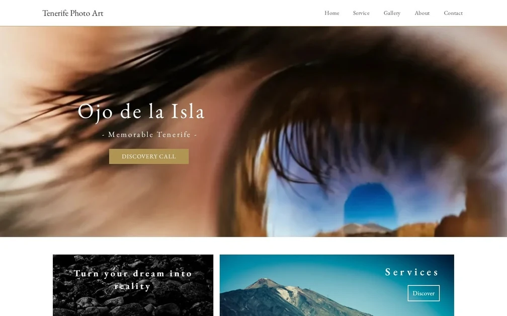 tenerifephotoart – asztali weboldalnézet