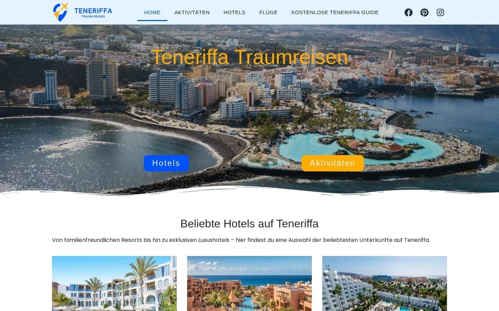 teneriffatraumreisen – asztali weboldalnézet