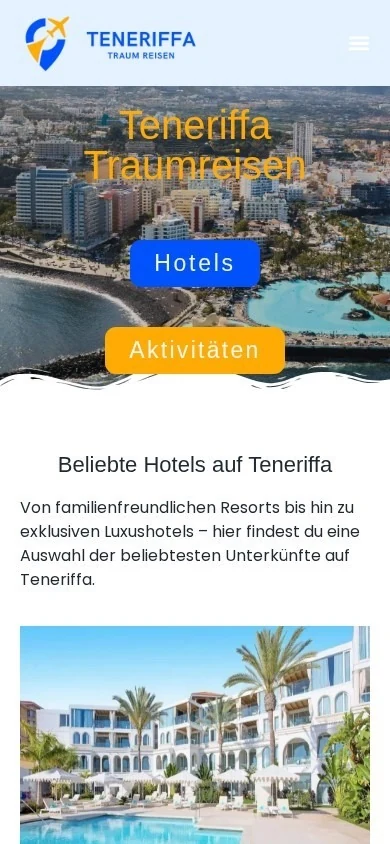 teneriffatraumreisen – mobil weboldalnézet
