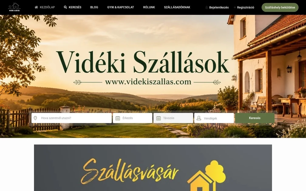 videkiszallas – asztali weboldalnézet