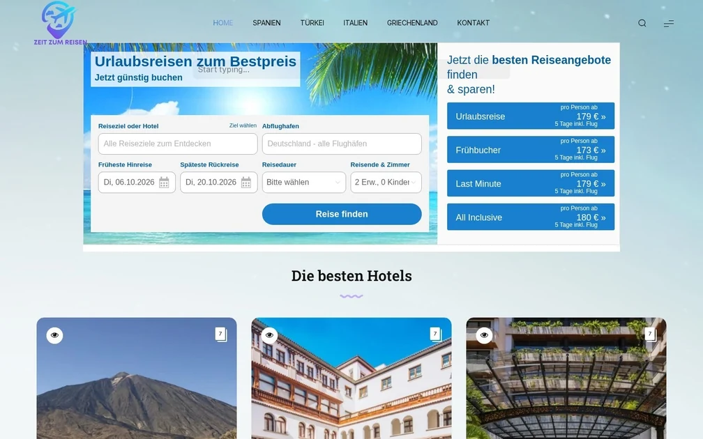 zeitzumreisen – asztali weboldalnézet